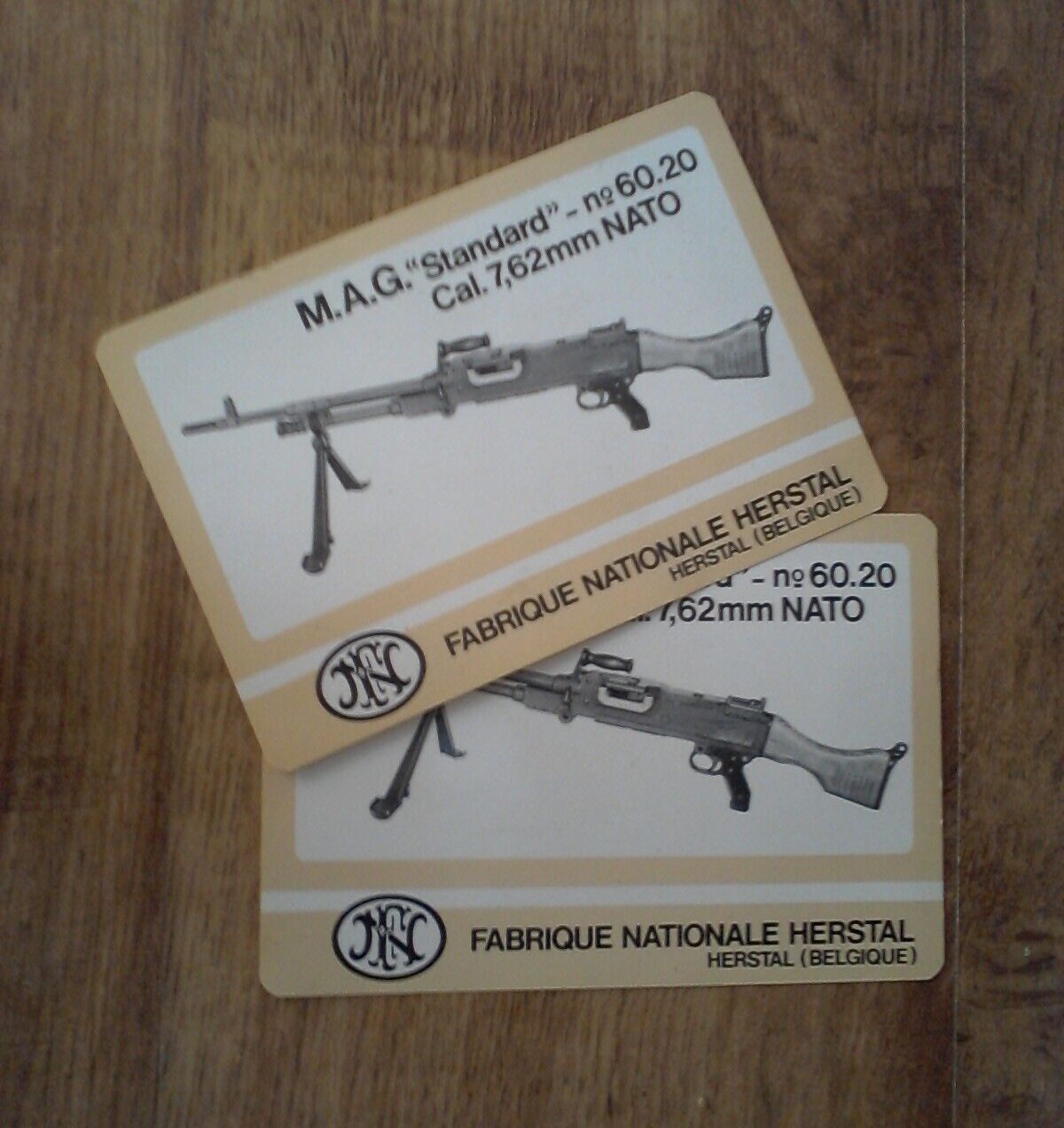 Fn Fabrique Nationale Herstal Mg Product Cards 2 Pcs. Rare